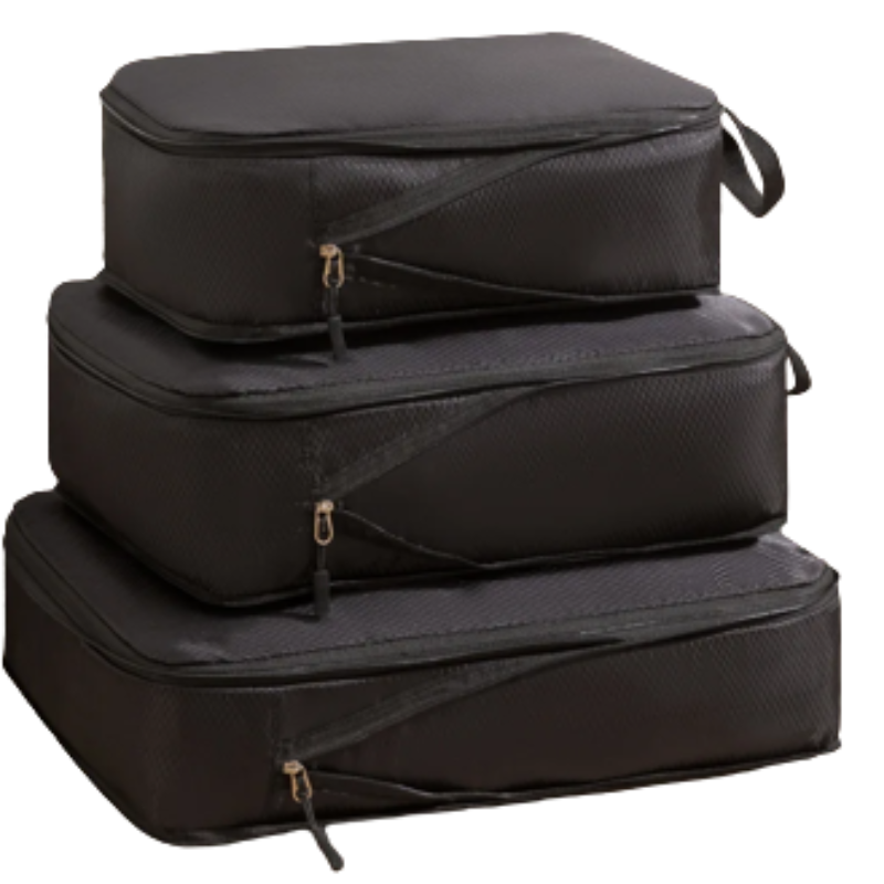 3-Piece Waterproof Nylon Travel Packing Organizer Set