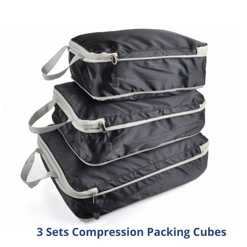 3 SETS FOLDABLE COMPRESSION PACKING CUBES