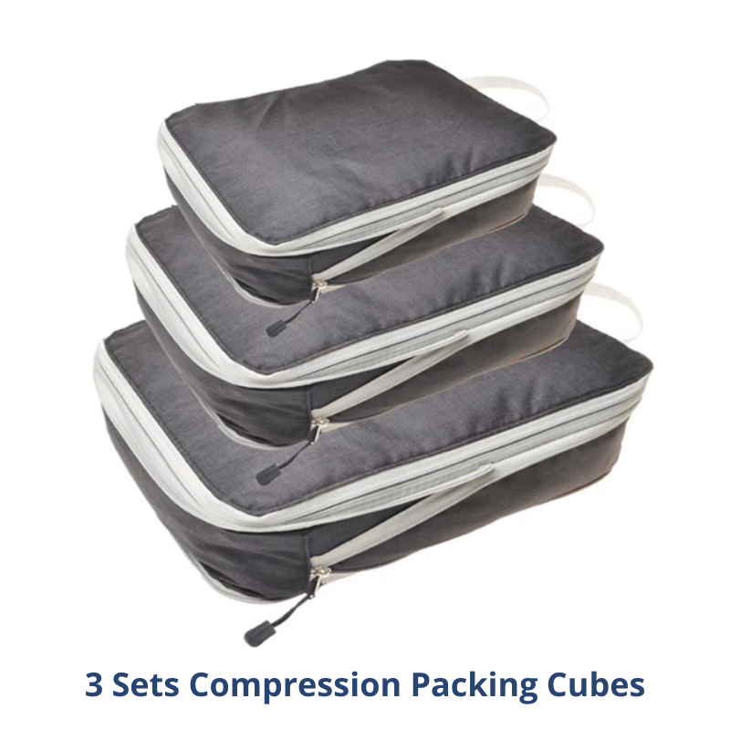 3 SETS FOLDABLE COMPRESSION PACKING CUBES